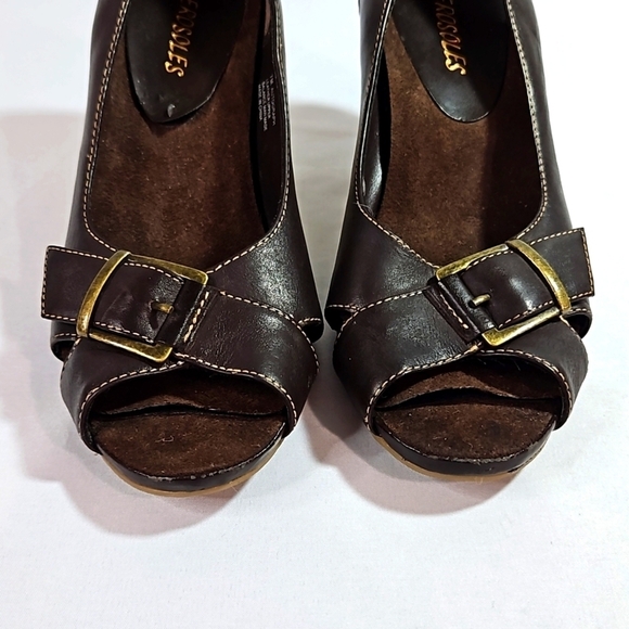 Aerosols Wedge Heels Sz 7 Brown - Picture 3 of 8